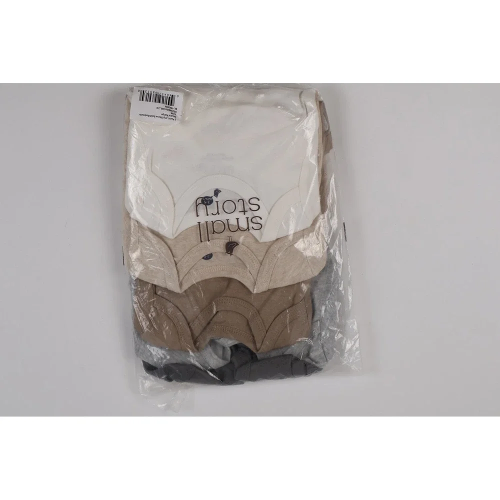 Small Story 5 Pack Long Sleeve Solid Bodysuits Neutral Range 3-6M New